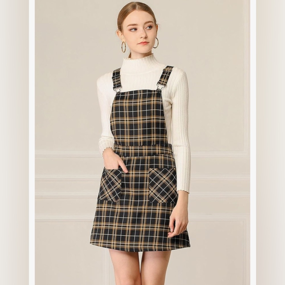 Plaid Short Overalls